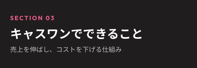 キャスワンでできること