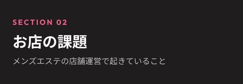 お店の課題